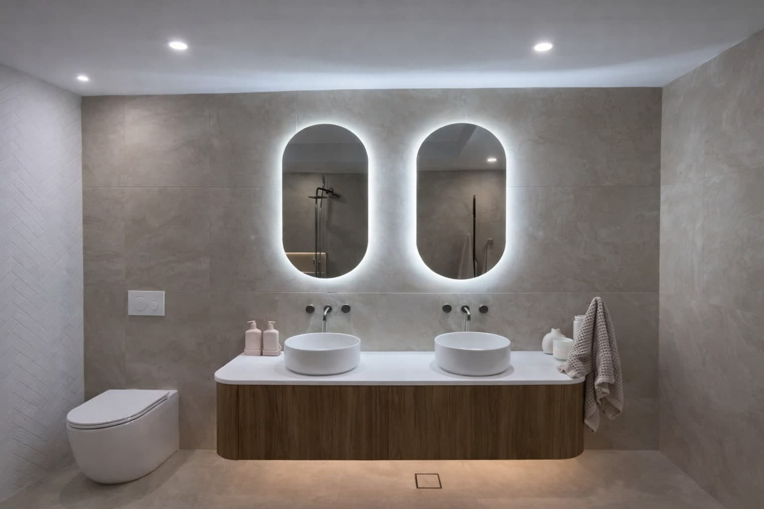 Renovated bathroom with a freestanding bath
